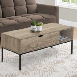 Table, Rectangular, Cocktail, Lift - Top, Contemporary & Modern - Taupe