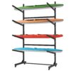 Freestanding Kayak Storage Rack With Lockable Wheels For Kayak, Canoe, Sup & Surfboard, Heavy Duty Adjustable Stand - Brushed Nickel - Image 4