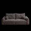Lamb's Wool 2 Seater Cushion Sofa Comfortable Sofa For Living Room Bedroom And Other Casual Spaces Lamb's Wool Sofa With 2 Cushions And 2 Ball Pillows (Set of 2) - Gray - Image 18