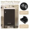 20" Bathroom Vanity With Sink, Soft Close Drawers, Door Organizer, Divider Drawer, Adjustable Foot Pads - Black - Image 8