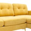 Modern Velvet L - Shape Convertible Sectional Sofa With Movable Ottoman - Yellow - Image 24