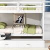 Full Over Full Bunk Bed With Twin Size Trundle And Staircase - White - Image 20