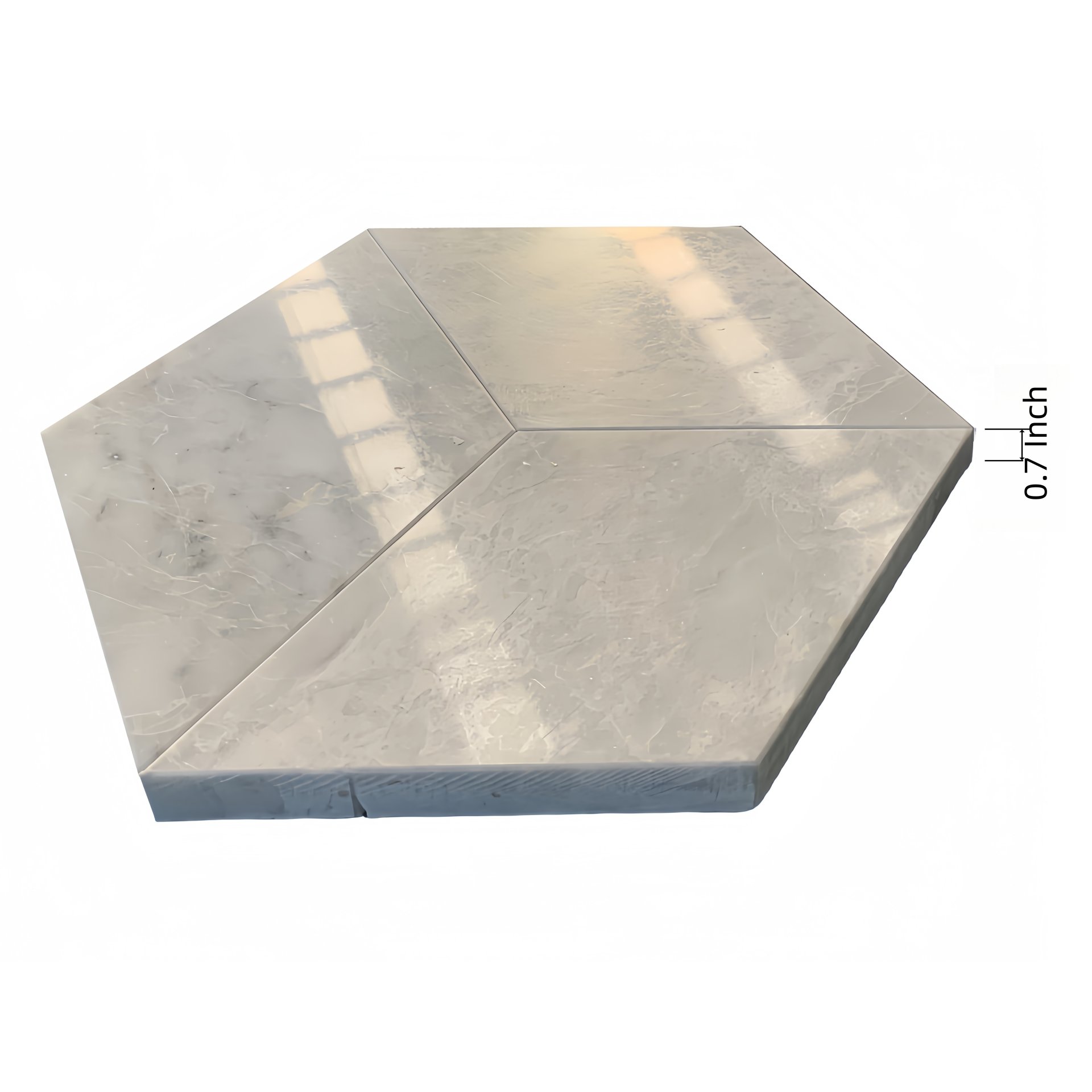 Hexagon Carrara Polished Marble Tile For Wall And Floor Stone (Set of 12) - Natural / Gray - Image 5