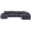 Oversized Modular Sofa Cloud Sectional Sofa Set Upholstered Couches U - Shaped Sofa With Deep Seat For Living Room - Gray - Image 15