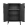 Suitable For Steel Storage Cabinets In Living Rooms, Kitchens, And Bedrooms, 2 Door Miscellaneous Storage Cabinet, Garage Tool Storage Cabinet, And Office File Cabinet 2 Movable Partitions - Black - Image 9