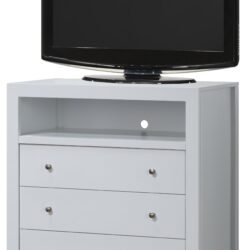 Elegant Transitional Media Chest - White