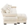Modern L Shaped Sectional Cloud Sofa With Convertible Deep 4 Seater Design - Cream - Image 14