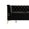 Fx-P83-Bk2 (Sofa) Luxurious Velvet Sofa With Gold Legs, Modern Chesterfield Design, Tufted Upholstery, 3-Seat Couch For Living Room And Office - Black - Image 16