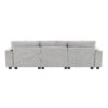 Sectional With Bluetooth Speaker Comfy Cloud Couch Set With Drop Down Table Cup Holders, USB Charger Storage Armrest Wide Seat Sofa - Gray - Image 7