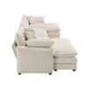 Oversized Modular Cushion Sofa With Ottomans Comfy Upholstered U Shaped Convertible Corner Sectional Sofa Light Corduroy - Beige - Image 15