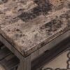 Coffee Table Occasional Faux Marble Slat Shelf Country Farmhouse Italian - Distressed Gray - Image 3