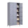 15 Door Lockers With Lock For Storage In Home, Gym, Office, And School - Gray - Image 11