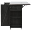 Outdoor Kitchen Island Fir Wood Kitchen Island With Stainless Steel Top, Ample Storage Space, Towel And Spice Racks And A Bottle Opener For Outdoor - Black - Image 22