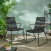 Moonstone - Outdoor Club Chair Set With Rope Weave Design - Black - Image 5