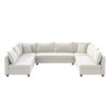 Modular Sectional Reversible U Shaped Couch Set, Free Combination Minimalist Style Oversized 8 Seat Convertible Sofa - Cream - Image 13