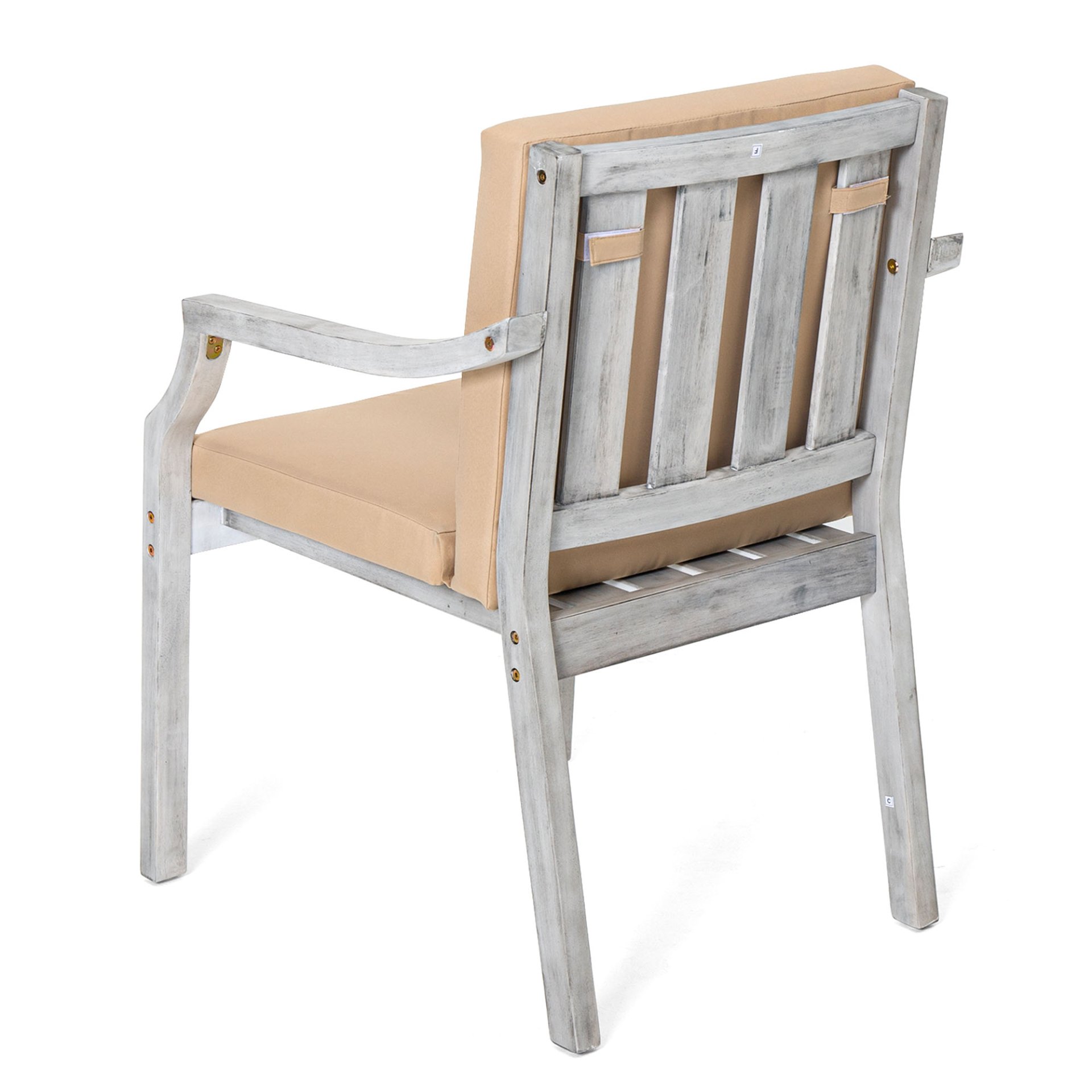 6 Person Outdoor Wooden Dining Set With Umbrella Hole And Removable Cushions For Patio - Gray - Image 19