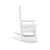 Traditional Porch Rocker Classic HDPE Poly Lumber For Porch, Patio, And Garden Comfort - White - Image 3