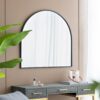 Arched Decorative Accent Mirror With Iron Metal Frame, Wall Deor For Bathroom, Bedroom, Entryway, Mantel - Black - Image 7
