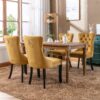 Nikki - Modern, High-End Tufted Solid Wood Contemporary Velvet Upholstered Dining Chair With Wood Legs Nailhead Trim (Set of 2) - Gold - Image 13