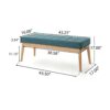 Vibratory - Button Tufted Upholstered Ottoman With Splayed Wooden Legs - Teal / Natural - Image 3