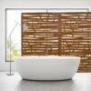 Outdoor & Indoor Metal Privacy Screen 76" H×48" W, Freestanding Decorative Screen For Deck Balcony Patio - Brown - Image 2