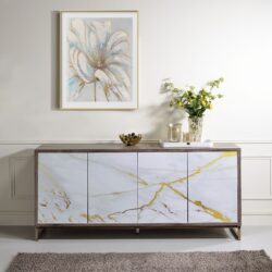 Paavan - Console Cabinet - White / ChampagneChampagne