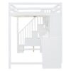 Full Over Full Size Murphy Bed With Hydraulic Lift & Desk Design - White - Image 4