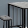 3 Pieces Dining Set, Counter Height, Rectangular, Small, Contemporary & Modern - Gray - Image 4