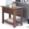Monroe - Narrow Side Table - Distressed Charcoal Brown - Image 9