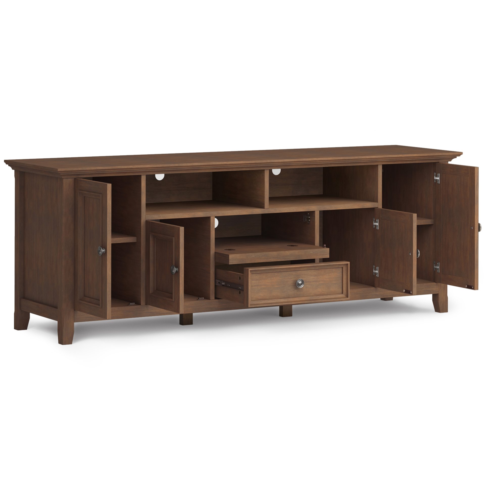 Amherst - Wide TV Media Stand - Rustic Natural Aged Brown - Image 7