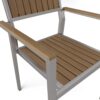 Stylish Modern Faux Wood & Aluminum Outdoor Dining Chairs, (Set of 2) - Natural - Image 12