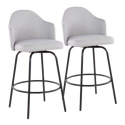 Ahoy - Contemporary Fixed Height Counter Stool (Set of 2) - Black / Light Gray