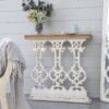 Classic Vintage Wash Console Table With Wood Top - Brown / Antique White - Image 10
