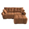 Modern Fabric 2 Seater Sofa With Ottoman Minimalist Design Ideal For Living Room - Burnt Orange - Image 7