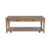 Cocktail Table With Two Storage Drawers And Casters - Sand - Image 2