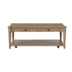 Cocktail Table With Two Storage Drawers And Casters - Sand