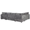 Sectional Sofa Pull-Out Sofa Bed Sleeper With A Storage Ottoman, Three Pillows And Charging Devices For Living Room - Gray - Image 20