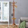 Modern Crabapple Hanger With Resin Stainless Steel Multifunctional Storage Rack - Wood - Image 2