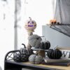 Light Plaid Pumpkin, For Holiday Halloween Decor - Black / White - Image 11