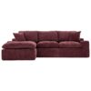 Cloud Sectional Sofa Upholstered Sofa Couch With Double-Layer Cushion And Side Pockets - Red - Image 13