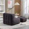 Fluffy Bean Bag Chair, Comfortable Bean Bag For Adults And Children, Super Soft Lazy Sofa Chair With Memory Foam And Ottoman, Indoor Modern Focus Bean Bag Chair For Living Room, Bedroom, Apartment - Black - Image 6