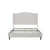 Hannah - Queen Upholstered Wingback Bed Size, Tall Headboard Upholstered Queen Bed, Premium Textured Canvas Chenille Look, Minimalist Designs, No Box Spring Needed - Ivory - Image 2