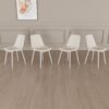 Modern Kitchen Dining Chairs (Set of 4) With Linen Padding And Sturdy Metal Legs - Beige - Image 5