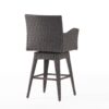 Outdoor Modern Rattan Swivel Barstool With Tapered Legs - Beige / Multibrown - Image 7
