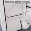 Modern Semi Frameless Double Sliding Shower Door With 1 / 4" Sgcc Tempered Glass - Matte Black - Image 11