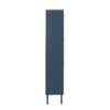 3 Door Metal Shoe Rack, Freestanding Modern Shoe Storage Cabinet With Metal Rattan, Particle Board For Entryway - Blue Gray - Image 10