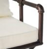 Industrial Outdoor Patio Plumber'S Iron Frame Swivel Barstool With Cushions, Height Adjustable - Black / Copper - Image 11