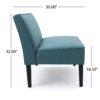 Contemporary Loveseat With Upholstered Fabric And Birch Wood Legs - Teal - Image 7