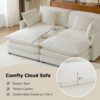 Modern Sofa Modular Sofa Couch Upholstered Corduroy L - Shape Sectional Sofa With Side Storage Pockets For Living Room - Beige - Image 15