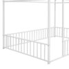 Full Size Bed House Bed Frame With Fence - White - Image 5